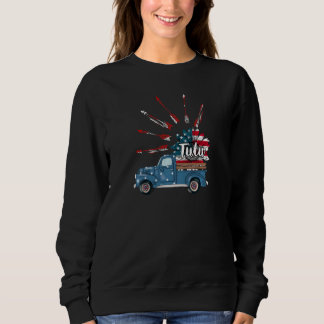 Patriotische Frauen 4. Juli Tutu Truck Sonnenblume Sweatshirt