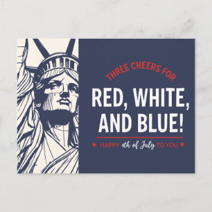 Patriotische Freiheit Cheers zum 4. Juli Feiertagspostkarte