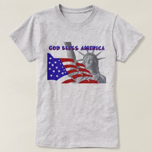 Patriotische Freiheit Gott segne Amerika T-Shirt (Design vorne)