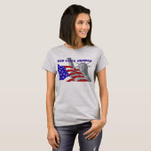 Patriotische Freiheit Gott segne Amerika T-Shirt (Vorne ganz)