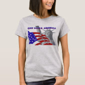 Patriotische Freiheit Gott segne Amerika T-Shirt (Vorderseite)