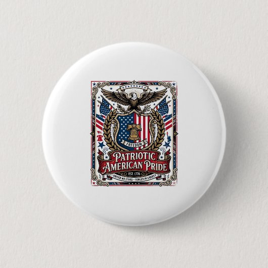 Patriotische Freiheits Schild Freiheits-Ikonen & S Button (Vorderseite)