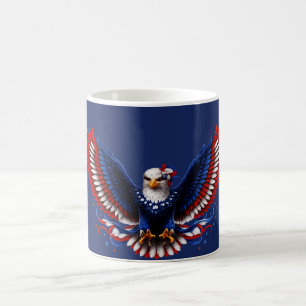 Patriotische Freiheitsadlerflügel – Rot Weiß Blau Kaffeetasse