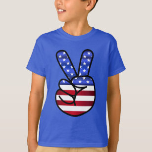 Patriotische Friedensfinger T-Shirt