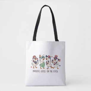 Patriotische Gans auf freiem Fuß 4. Juli Tasche