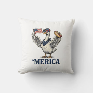 Patriotische Gans 'Merica Hot Dog Vintage-Shirt De Kissen