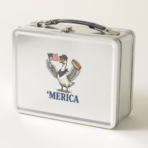 Patriotische Gans 'Merica Hot Dog Vintage-Shirt De Metall Brotdose
