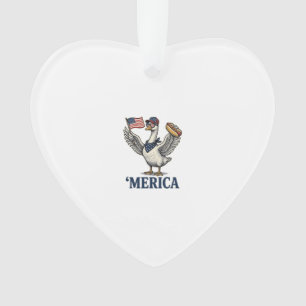 Patriotische Gans 'Merica Hot Dog Vintage-Shirt De Ornament