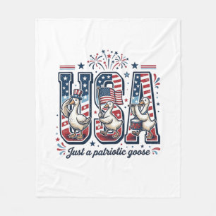 Patriotische Gans USA Vintage Fourth of July-Shirt Fleecedecke