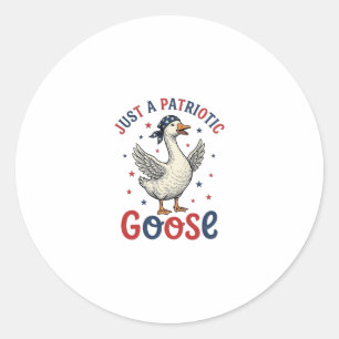 Patriotische Gans Vintage Fourth of July Shirt Des Runder Aufkleber