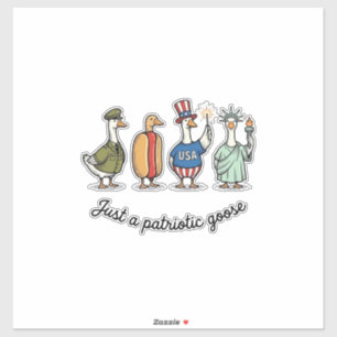 Patriotische Gans Vintage Gravur Lustiges USA-Shir Aufkleber