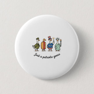 Patriotische Gans Vintage Gravur Lustiges USA-Shir Button