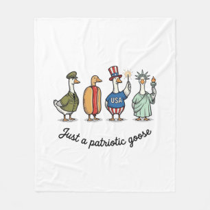 Patriotische Gans Vintage-Gravur Lustiges USA-Shir Fleecedecke