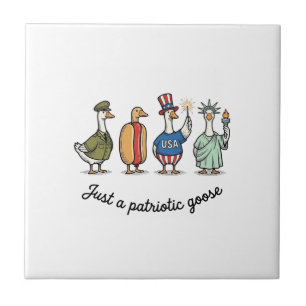 Patriotische Gans Vintage Gravur Lustiges USA-Shir Fliese