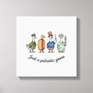 Patriotische Gans Vintage Gravur Lustiges USA-Shir Leinwanddruck