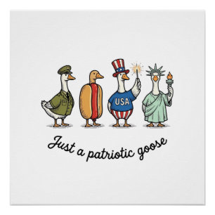 Patriotische Gans Vintage Gravur Lustiges USA-Shir Poster