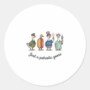 Patriotische Gans Vintage Gravur Lustiges USA-Shir Runder Aufkleber