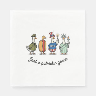 Patriotische Gans Vintage Gravur Lustiges USA-Shir Serviette