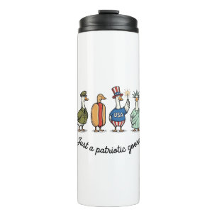 Patriotische Gans Vintage-Gravur Lustiges USA-Shir Thermosbecher
