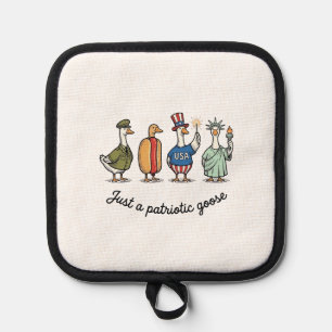 Patriotische Gans Vintage Gravur Lustiges USA-Shir Topflappen