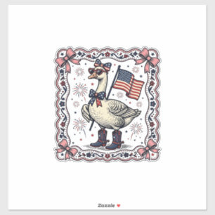 Patriotische Gans Vintage-Stich Aufkleber