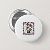 Patriotische Gans Vintage-Stich Button (Vorne & Hinten)