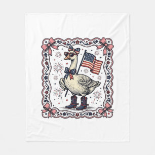 Patriotische Gans Vintage-Stich Fleecedecke