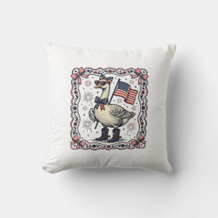 Patriotische Gans Vintage-Stich Kissen