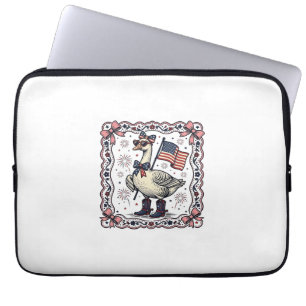 Patriotische Gans Vintage-Stich Laptopschutzhülle