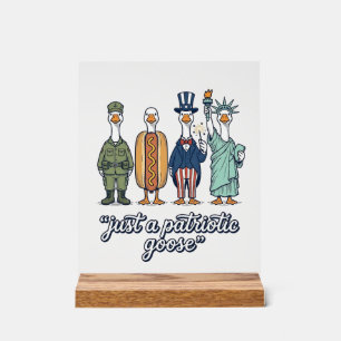 Patriotische Gänse-Aufstellung Vintage-Vector-Shir Acrylschild