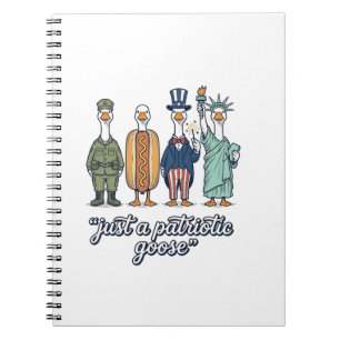 Patriotische Gänse-Aufstellung Vintage-Vector-Shir Notizblock