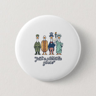 Patriotische Gänseaufstellung Vintage-Vector-Shirt Button