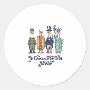 Patriotische Gänseaufstellung Vintage-Vector-Shirt Runder Aufkleber
