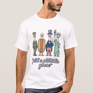 Patriotische Gänseaufstellung Vintage-Vector-Shirt T-Shirt