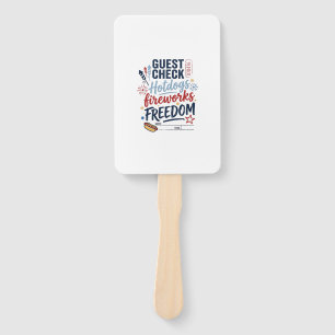 Patriotische Gästekontrolle Hotdogs Feuerwerk Frei Fächer