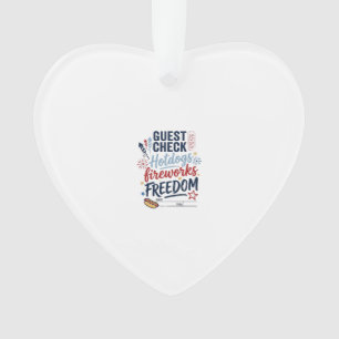 Patriotische Gästekontrolle Hotdogs Feuerwerk Frei Ornament