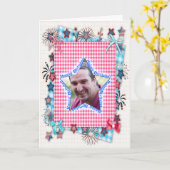 Patriotische Geburtstagskarte mit Foto Karte (Gelbe Blume)