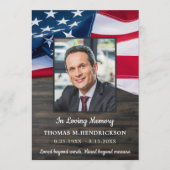 Patriotische Gedächtniskarte Foto Beerdigung Gebet Feiertagskarte (Vorderseite)