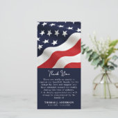 Patriotische Gedenkfeier für die amerikanische Fla Dankeskarte (Stehend Vorderseite)