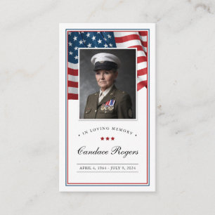 Patriotische Gedenkkarte Gebetskarte Visitenkarte