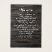 Patriotische Gedenkkarte Veteran Beerdigungskarte (Rückseite)