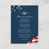 Patriotische Gedenkkarte Visitenkarte (Rückseite)