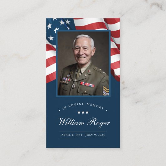 Patriotische Gedenkkarte Visitenkarte (Vorderseite)