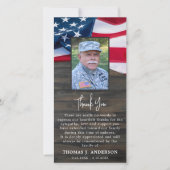 Patriotische Gedenkstätte Foto Beileid Militärisch Dankeskarte (Vorderseite)