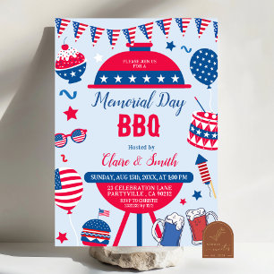 Patriotische Gedenktag-Grillparty-Einladung Einladung