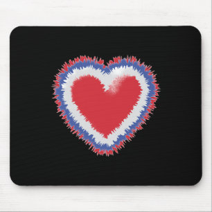 Patriotische Gefärbte Krawatte Herz in amerikanisc Mousepad