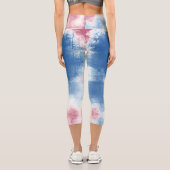 Patriotische Gefärbte Krawatte rot, weiß und blau Capri Leggings (Rückseite)