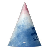 Patriotische Gefärbte Krawatte Rotes Blaues Person Partyhütchen (Links)