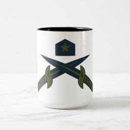 Patriotische gekreuzte Schwerter und Stern Militär Zweifarbige Tasse