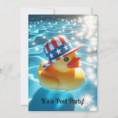 Patriotische Gelbe Gummiente im Pool Einladung (Vorderseite)